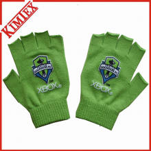 Customs Promotion Knitted Magic Fingerless Glove with Printing